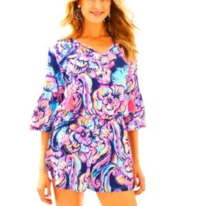 Lily Pulitzer Del Lago Romper - Nauti Navy Boho Bateau Size L